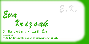 eva krizsak business card